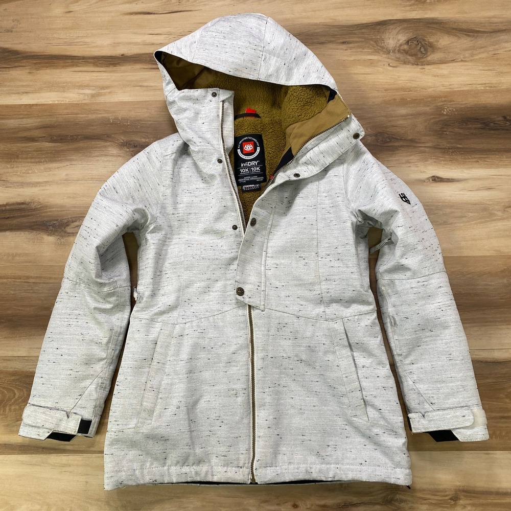 686 Rumor Insulated Jacket Women Size S Snowboard Ski Coat 10K infiDRY Gray